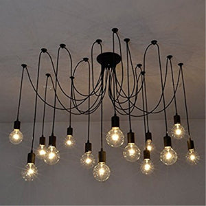 14 Heads Multiple Ajustable DIY Vintage Edison Ceiling Spider Lamp Light Pendant Light