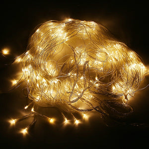 600 Warm White LED Fairy String Curtain Light for New Year Christmas Party