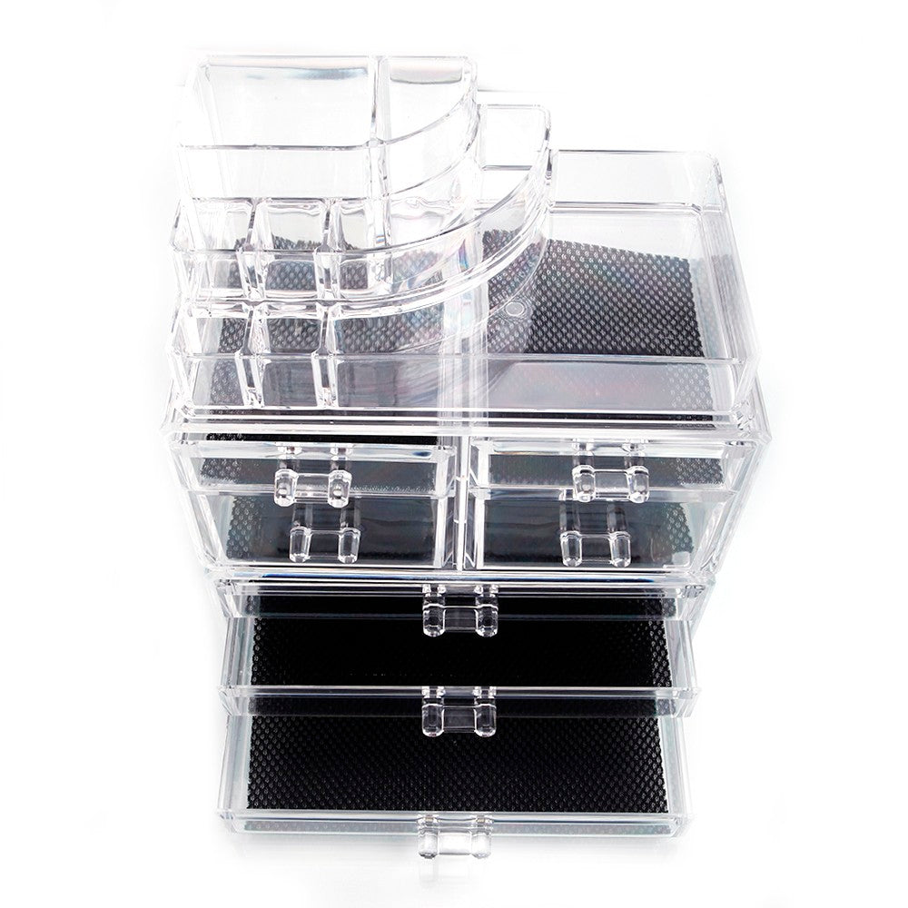 SF-1122-1 Cosmetics Storage Rack with 4 Small & 3 Large Drawers Transparent