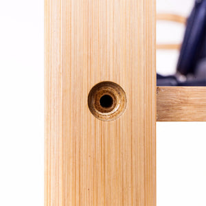 4-layer Portable Bamboo Splint Shoe Rack Wood Color