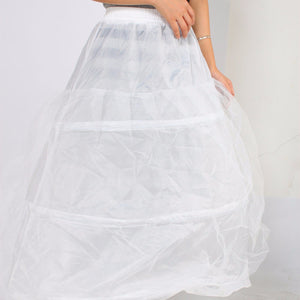 3 Hoop 2 Layer Wedding Bridal Gown Dress Underskirt Petticoat White