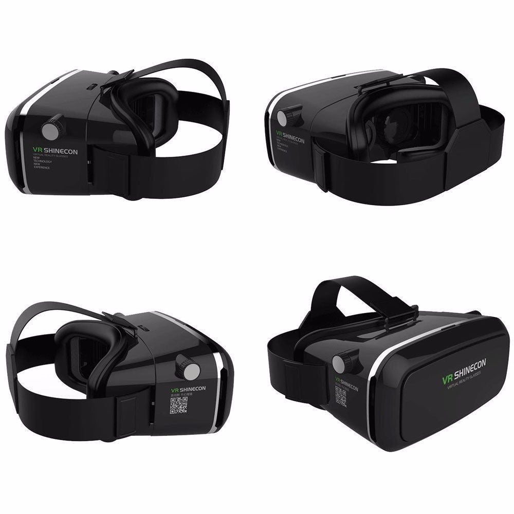 Shinecon VR Virtual Reality 3D Glasses with Bluetooth Controller for Smartphone Black