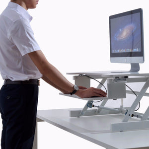 Standing Desk Converter, Height Adjustable Ergonomic Sit Stand, White
