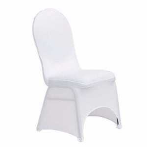 100pcs Elastic Face Arch Polyester Spandex Chair Covers White