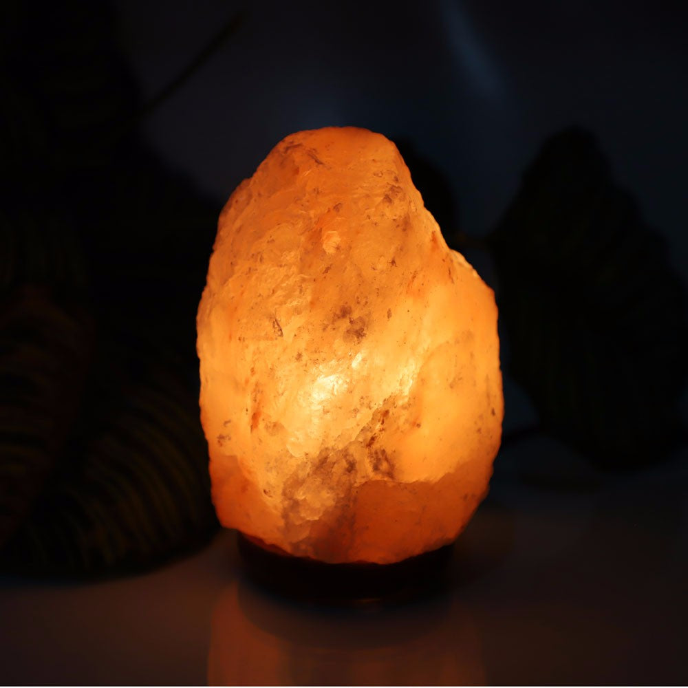 Crystal Himalayan Wall Salt Light Natural Salt Rock Air Purifyer Night Table Lamp (3-5kg) Warm White Light US Plug
