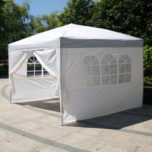 3 x 3m Two Doors & Two Windows Practical Waterproof Folding Tent White