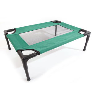 Detachable Assembly Style Breathable Pet Steel Frame Camp Bed L Green