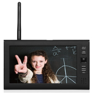 SY602E14 7" TFT LCD 2.4G DVR Wireless Security System with 4pcs IR Cameras US Standard Plug Black